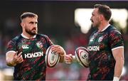 20 June 2025; Rónan Kelleher, left, and Jack Conan of British & Irish Lions during the Lions 1888 Cup match between the British & Irish Lions and Argentina at the Aviva Stadium in Dublin. Photo by Ramsey Cardy/Sportsfile