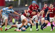 20 June 2025; Marcus Smith of British & Irish Lions is tackled by Francisco Coria Marchetti of Argentina during the Lions 1888 Cup match between the British & Irish Lions and Argentina at the Aviva Stadium in Dublin. Photo by Ramsey Cardy/Sportsfile