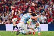 20 June 2025; Fin Smith, left, and Finlay Bealham of British & Irish Lions dejected after the Lions 1888 Cup match between the British & Irish Lions and Argentina at the Aviva Stadium in Dublin. Photo by Ramsey Cardy/Sportsfile
