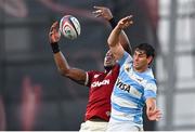 20 June 2025; Maro Itoje of British & Irish Lions and Francisco Coria Marchetti of Argentina contest a lineout during the Lions 1888 Cup match between the British & Irish Lions and Argentina at the Aviva Stadium in Dublin. Photo by Ramsey Cardy/Sportsfile