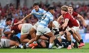 20 June 2025; Gonzalo García of Argentina in action against Henry Pollock of British & Irish Lions during the Lions 1888 Cup match between the British & Irish Lions and Argentina at the Aviva Stadium in Dublin. Photo by Ramsey Cardy/Sportsfile