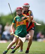 21 June 2025; Ellen O'Leary of Blackwater St Brigid's in action against Ali McCarthy of Blarney during the John West Féile na nGael Camogie and Hurling National Finals match between Blarney and Blackwater St Brigid's at Hailo Tiles Wexford GAA Centre of Excellence in Ferns, Wexford. Photo by Shauna Clinton/Sportsfile