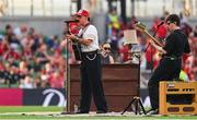 20 June 2025; Singer Cian Ducrot performs before the Lions 1888 Cup match between the British & Irish Lions and Argentina at the Aviva Stadium in Dublin. Photo by Ramsey Cardy/Sportsfile