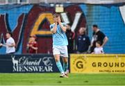 20 June 2025; Brandon Kavanagh of St Patrick's Athletic reacts after a missed chance during the SSE Airtricity Men's Premier Division match between Galway United and St Patrick's Athletic at Eamonn Deacy Park in Galway. Photo by Piaras Ó Mídheach/Sportsfile