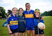21 June 2025; Anna Rose Kennedy of Tipperary with supporters after the TG4 All-Ireland Ladies Football Senior Championship Group 1 match between Tipperary and Donegal at Canon Hayes Park in Bansha, Tipperary. Photo by Seb Daly/Sportsfile