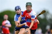21 June 2025; Sadhbh Hanley of Mungret St Paul's in action against Jasmine Kuczmyjiw-Jackson of Kilmaley during the John West Féile na nGael Camogie and Hurling National Finals match between Kilmaley and Mungret St Paul's at Halo Tiles Wexford GAA Centre of Excellence in Ferns, Wexford. Photo by Shauna Clinton/Sportsfile