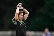 21 June 2025; Referee Angela Gallagher during the TG4 All-Ireland Ladies Football Senior Championship Group 1 match between Tipperary and Donegal at Canon Hayes Park in Bansha, Tipperary. Photo by Seb Daly/Sportsfile