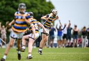 21 June 2025; Evan Gantley of Michael Cusacks celebrates scoring a goal during the John West Féile na nGael Camogie and Hurling National Finals at Hailo Tiles Wexford GAA Centre of Excellence in Ferns, Wexford. Photo by Shauna Clinton/Sportsfile