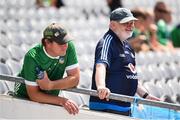 21 June 2025; A Limerick and Dublin supporter before the GAA Hurling All-Ireland Senior Championship quarter-final match between Dublin and Limerick at Croke Park in Dublin. Photo by Ramsey Cardy/Sportsfile