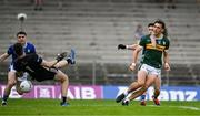 21 June 2025; David Clifford of Kerry scores his side's first goal past Cavan goalkeeper Liam Brady during the GAA Football All-Ireland Senior Championship preliminary quarter-final match between Kerry and Cavan at Fitzgerald Stadium in Killarney, Kerry. Photo by Brendan Moran/Sportsfile