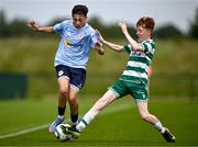 21 June 2025; Action during the match between Shamrock Rovers and Shelbourne at the EA SPORTS LOI Academy MU14 Development Day at FAI Headquarters in Abbotstown, Dublin. Photo by Ben McShane/Sportsfile