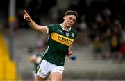 21 June 2025; David Clifford of Kerry celebrates after scoring his side's second goal during the GAA Football All-Ireland Senior Championship preliminary quarter-final match between Kerry and Cavan at Fitzgerald Stadium in Killarney, Kerry. Photo by Brendan Moran/Sportsfile