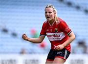 21 June 2025; Emma Cleary of Cork celebrates during the TG4 All-Ireland Ladies Football Senior Championship Group 2 match between Mayo and Cork at Hastings Insurance MacHale Park in Castlebar, Mayo. Photo by Piaras Ó Mídheach/Sportsfile
