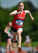 21 June 2025; Nicole Flanagan of Mercy College Sligo, representing Connacht, competes in the girls triple jump during the 123.ie Irish Schools Athletics Association Tailteann Games at SETU Campus in Carlow. Photo by Sam Barnes/Sportsfile
