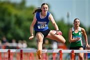 21 June 2025; Cara Ryan of Loreto Clonmel, representing Munster, competes in the girls 80m hurdles during the 123.ie Irish Schools Athletics Association Tailteann Games at SETU Campus in Carlow. Photo by Sam Barnes/Sportsfile