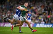 21 June 2025; Joe O'Connor of Kerry holds off the challenge of Ciarán Brady of Cavan during the GAA Football All-Ireland Senior Championship preliminary quarter-final match between Kerry and Cavan at Fitzgerald Stadium in Killarney, Kerry. Photo by Brendan Moran/Sportsfile