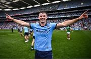 21 June 2025; Sean Currie of Dublin celebrates after the GAA Hurling All-Ireland Senior Championship quarter-final match between Dublin and Limerick at Croke Park in Dublin. Photo by Ramsey Cardy/Sportsfile