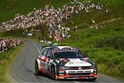 21 June 2025; David Kelly and Arthur Kierans compete in their VW Polo during day two of the Wilton Recycling Donegal International Rally at Letterkenny in Donegal. Photo by Philip Fitzpatrick/Sportsfile