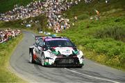 21 June 2025; William Creighton and Liam Regan compete in their Toyota Yaris during day two of the Wilton Recycling Donegal International Rally at Letterkenny in Donegal. Photo by Philip Fitzpatrick/Sportsfile