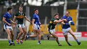 21 June 2025; Padraig Faulkner of Cavan in action against Gavin White of Kerry during the GAA Football All-Ireland Senior Championship preliminary quarter-final match between Kerry and Cavan at Fitzgerald Stadium in Killarney, Kerry. Photo by Brendan Moran/Sportsfile