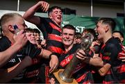 21 June 2025; Ballygunner players, including captain Michael Moloney, celebrate after their side's victory in the Hurling Division 1 Final match between Ballygunner and Ballinora during the John West Féile na nGael Camogie and Hurling National Finals at Halo Tiles Wexford GAA Centre of Excellence in Ferns, Wexford. Photo by Shauna Clinton/Sportsfile