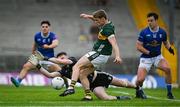 21 June 2025; Gavin White of Kerry has a shot saved by Cavan goalkeeper Liam Brady during the GAA Football All-Ireland Senior Championship preliminary quarter-final match between Kerry and Cavan at Fitzgerald Stadium in Killarney, Kerry. Photo by Brendan Moran/Sportsfile