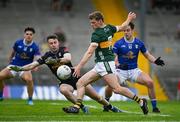 21 June 2025; Gavin White of Kerry has a shot saved by Cavan goalkeeper Liam Brady during the GAA Football All-Ireland Senior Championship preliminary quarter-final match between Kerry and Cavan at Fitzgerald Stadium in Killarney, Kerry. Photo by Brendan Moran/Sportsfile