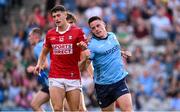 21 June 2025; Brian Howard of Dublin celebrates after scoring his side's first goal during the GAA Football All-Ireland Senior Championship preliminary quarter-final match between Dublin and Cork at Croke Park in Dublin. Photo by Ramsey Cardy/Sportsfile