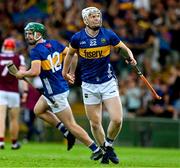 21 June 2025; Oisin O'Donoghue of Tipperary celebrates a goal, in the 59th minute, with teammate Sam O’Farrell, left, during the GAA Hurling All-Ireland Senior Championship quarter-final match between Galway and Tipperary at TUS Gaelic Grounds in Limerick. Photo by Ray McManus/Sportsfile