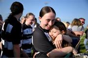 21 June 2025; Turloughmore players, inclusding Hannah Hughes, centre, celebrate after their side's victory in the Camogie Division 1 Final match between Turloughmore and Kilmaley during the John West Féile na nGael Camogie and Hurling National Finals at Halo Tiles Wexford GAA Centre of Excellence in Ferns, Wexford. Photo by Shauna Clinton/Sportsfile