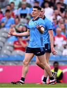 21 June 2025; Lee Gannon of Dublin reacts to a missed goal opportunity during the GAA Football All-Ireland Senior Championship preliminary quarter-final match between Dublin and Cork at Croke Park in Dublin. Photo by Ramsey Cardy/Sportsfile