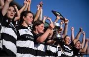 21 June 2025; Turloughmore players celebrate after their side's victory in the Camogie Division 1 Final match between Turloughmore and Kilmaley during the John West Féile na nGael Camogie and Hurling National Finals at Halo Tiles Wexford GAA Centre of Excellence in Ferns, Wexford. Photo by Shauna Clinton/Sportsfile