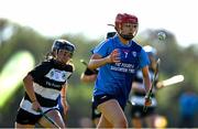 21 June 2025; Aoibhinn Donnelly of Kilmaley in action against Hannah Hughes of Turloughmore during the Camogie Division 1 Final match between Turloughmore and Kilmaley during the John West Féile na nGael Camogie and Hurling National Finals at Halo Tiles Wexford GAA Centre of Excellence in Ferns, Wexford. Photo by Shauna Clinton/Sportsfile
