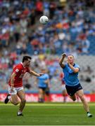 21 June 2025; Ciaran Kilkenny of Dublin in action against Chris Óg Jones of Cork during the GAA Football All-Ireland Senior Championship preliminary quarter-final match between Dublin and Cork at Croke Park in Dublin. Photo by John Sheridan/Sportsfile