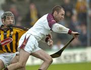 19 September 2004; Mark Herlihy, Galway goalkeeper in action against Richard Hogan, Kilkenny. All-Ireland Minor Hurling Championship Final Replay, Kilkenny v Galway, O'Connor Park, Tullamore, Co. Offaly. Picture credit; Damien Eagers / SPORTSFILE