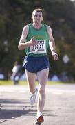 18 September 2004; Gerard Heery, 3rd place, approaches the finish during the adidas BHAA Dublin half-marathon. Phoenix Park, Dublin. Picture credit; Brian Lawless / SPORTSFILE