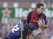 18 September 2004; David Wallace, Munster, in action against David Quinlan, Leinster. Celtic League 2004-2005, Leinster v Munster, Donnybrook, Dublin. Picture credit; Brian Lawless / SPORTSFILE
