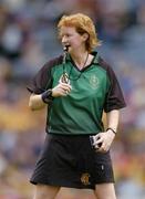 19 September 2004; Una Kearney, referee. Foras na Gaeilge Senior Camogie Championship All-Ireland Final, Tipperary v Cork, Croke Park, Dublin. Picture credit; Ray McManus / SPORTSFILE