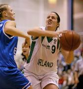 22 September 2004; Michelle Fahy, Ireland, in action against Merike Anderson, Estonia. Women's European Basketball Championship, Qualifying round, Ireland v Estonia, University of Limerick, Limerick. Picture credit; Brendan Moran / SPORTSFILE