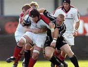 25 September 2004; Matt Mustchin, Ulster, is tackled by Barry Williams, Neath / Swansea Ospreys. Celtic League 2004-2005, Ulster v Neath / Swansea Ospreys, Ravenhill, Belfast. Picture credit; Matt Browne / SPORTSFILE