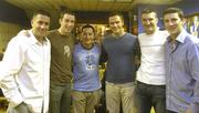 25 September 2004; Dublin footballers from left, Senan Connell, Barry Cahill, Jason Sherlock, Peadar Andrews, Darren Homan and Colin Moran pictured before the fight. Charity boxing match, Jonathan Magee v Quentin Hann, National Stadium, Dublin. Picture credit; Damien Eagers / SPORTSFILE