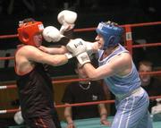 25 September 2004; Jonathan Magee, right,  in action against Quentin Magee. Charity boxing match, Jonathan Magee v Quentin Hann, National Stadium, Dublin. Picture credit; Damien Eagers / SPORTSFILE