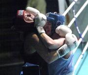 25 September 2004; Jonathan Magee, right, in action against Quentin Magee. Charity boxing match, Jonathan Magee v Quentin Hann, National Stadium, Dublin. Picture credit; Damien Eagers / SPORTSFILE