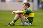 26 September 2004; Luke Quinn, Kerry, at the end of the game.  All-Ireland Minor Football Championship Final, Kerry v Tyrone, Croke Park, Dublin. Picture credit; Ray McManus / SPORTSFILE *** Local Caption *** Any photograph taken by SPORTSFILE during, or in connection with, the 2004 All-Ireland Minor Football Final which displays GAA logos or contains an image or part of an image of any GAA intellectual property, or, which contains images of a GAA player/players in their playing uniforms, may only be used for editorial and non-advertising purposes.  Use of photographs for advertising, as posters or for purchase separately is strictly prohibited unless prior written approval has been obtained from the Gaelic Athletic Association.