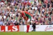 26 September 2004; Mayo's Ciaran McDonald during the dying moments of the game. Bank of Ireland All-Ireland Senior Football Championship Final, Kerry v Mayo, Croke Park, Dublin. Picture credit; Brian Lawless / SPORTSFILE *** Local Caption *** Any photograph taken by SPORTSFILE during, or in connection with, the 2004 Bank of Ireland All-Ireland Senior Football Final which displays GAA logos or contains an image or part of an image of any GAA intellectual property, or, which contains images of a GAA player/players in their playing uniforms, may only be used for editorial and non-advertising purposes.  Use of photographs for advertising, as posters or for purchase separately is strictly prohibited unless prior written approval has been obtained from the Gaelic Athletic Association.