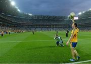 28 September 2013; Patrick O'Connor, Clare, celebrates with the Liam MacCarthy cup after the game. GAA Hurling All-Ireland Senior Championship Final Replay, Cork v Clare, Croke Park, Dublin. Picture credit: Brendan Moran / SPORTSFILE