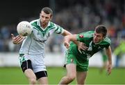 13 October 2013; Ronan Sweeney, Moorefield, in action against Seán Campbell, Sarsfields. Kildare County Senior Club Football Championship Final, Sarsfields v Moorefield, St Conleth's Park, Newbridge, Co. Kildare. Picture credit: Barry Cregg / SPORTSFILE
