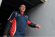 13 October 2013; Passage manager Peter Queally makes his way onto the pitch before the start of the Waterford County Senior Club Hurling Championship Final match between Ballygunner and Passage at Walsh Park in Waterford. Photo by Matt Browne/Sportsfile