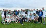 13 October 2013; The Moorefield team celebrate with the cup after the game. Kildare County Senior Club Football Championship Final, Sarsfields v Moorefield, St Conleth's Park, Newbridge, Co. Kildare. Picture credit: Barry Cregg / SPORTSFILE