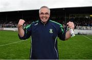 13 October 2013; Moorefield manager Luke Dempsey celebrates victory after the game. Kildare County Senior Club Football Championship Final, Sarsfields v Moorefield, St Conleth's Park, Newbridge, Co. Kildare. Picture credit: Barry Cregg / SPORTSFILE